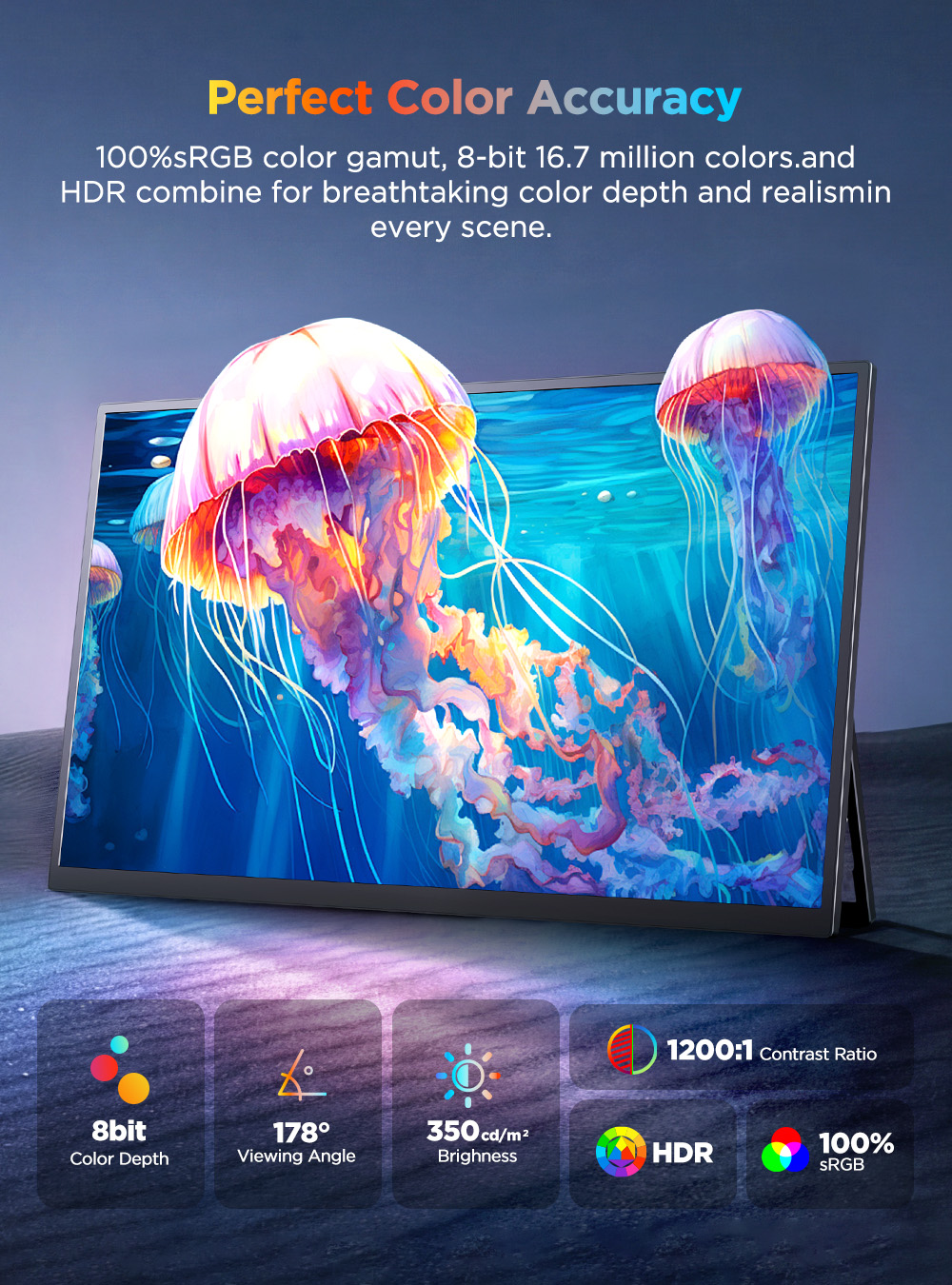 UPERFECT UColor J1 15.7 İnç 4K - Pc Gaming Y Monitor incelemesi ve fiyatı